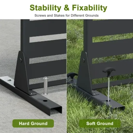 Lirago Garden Privacy Fence 72 in Galvanized Metal Outdoor Screen image {8}