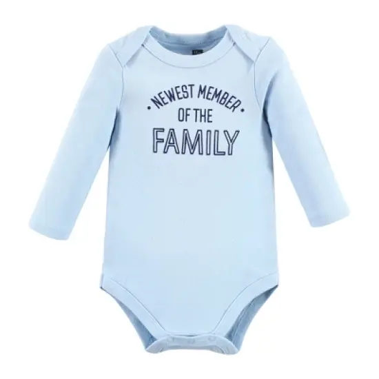 Hudson Baby Infant Boy Cotton Long-Sleeve Bodysuits, Newest Family Member image {4}