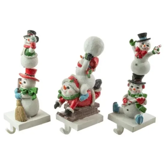Northlight Set of 3 Snowmen Christmas Stocking Holders 9" image {3}