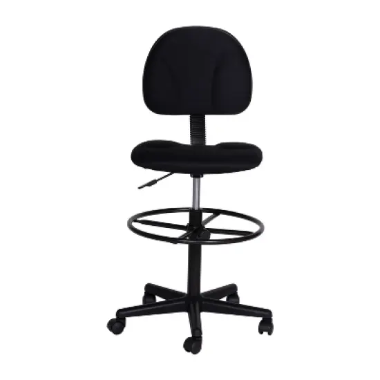 Flash Furniture Black Fabric Drafting Chair (Cylinders: 22.5''-27''H or 26''-30.5''H) image {8}
