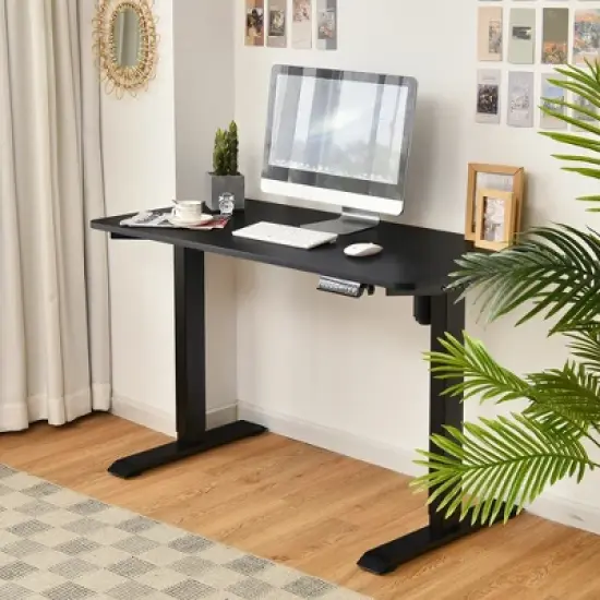 Costway Electric Adjustable Standing Desk Stand up Workstation w/Control White\Black\ Maple\Teak image {2}