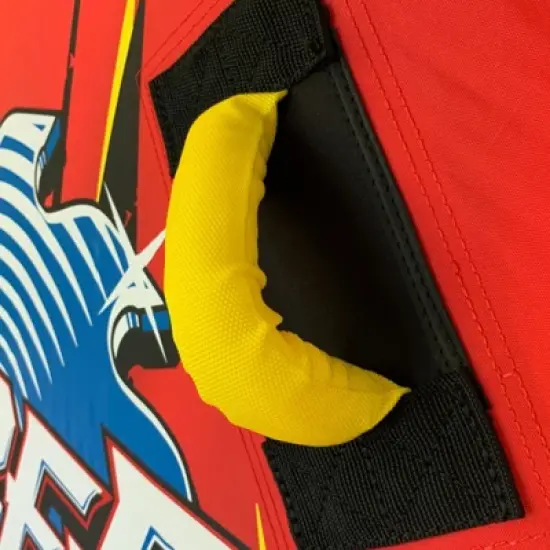 RAVE Sports 02918-RV-SMU Ripper 2 Rider Nylon Inflatable Towable Float with Foam Handles, Neoprene Knuckle Guards and Quick Connect Tow Points, Red image {4}