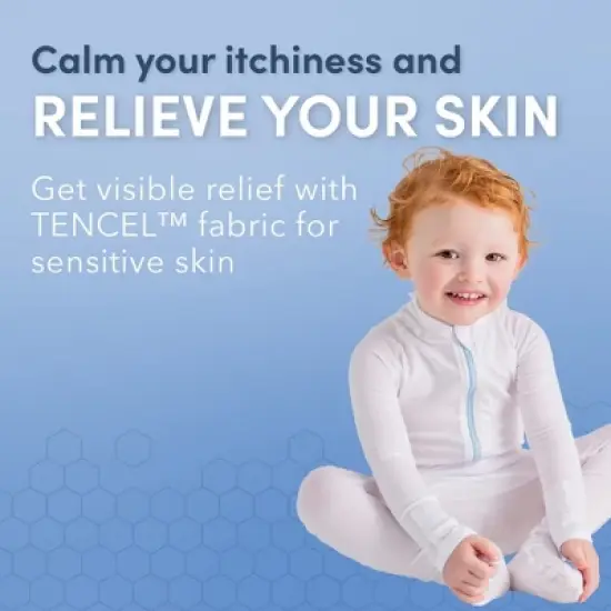 AD Rescue Wear Eczema Clothing for Toddlers - White Long Sleeve Bodysuit for Young Kids - Itch Relief, Ultra-Soft (3 Years) image {3}