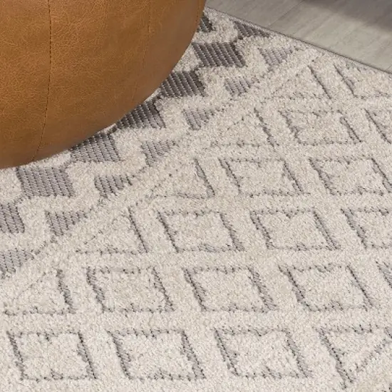 JONATHAN Y Ormond High-Low Modern Trellis Geometric Moroccan Indoor/Outdoor Area Rug  image {8}