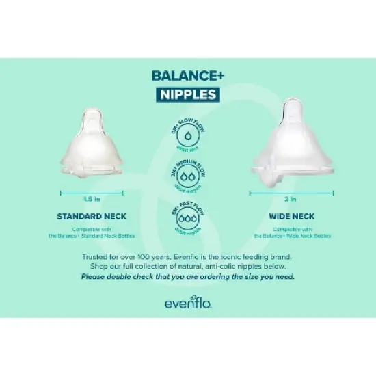 Evenflo Balance Wide-Neck Anti-Colic Baby Bottles - 9oz/2pk image {3}