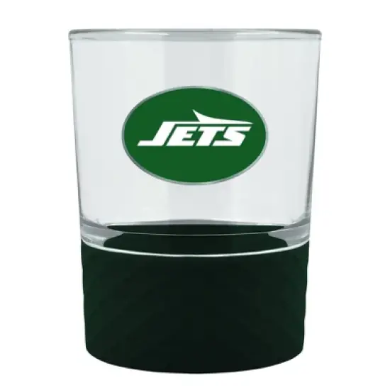 NFL New York Jets 14oz Rocks Glass Set with Silicone Grip - 2pc image {2}