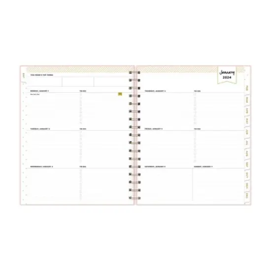 Day Designer 2024 Planner 7"x9" Weekly/Monthly Faux Leather Blush image {4}