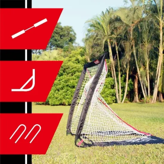 Net Playz 4' x 4' Lacrosse Goal Sports Net and Rebounder image {2}