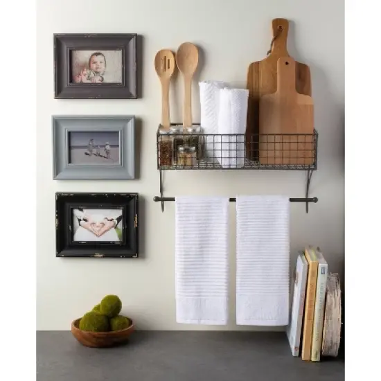 Design Imports Large Grey Farmhouse Towel Rack image {4}