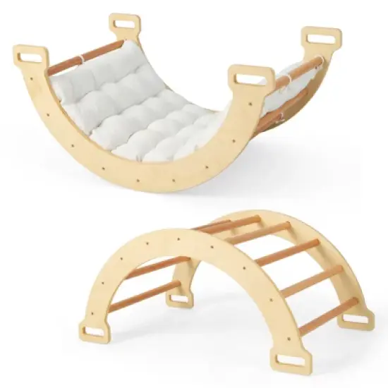 Costway 2-in-1 Arch Rocker with Soft Cushion Double-Sided Climbing Arch for Toddlers image {9}