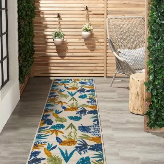 World Rug Gallery Contemporary Floral Leaves Indoor/Outdoor Area Rug:  Quick Dry,  UV Protection,  Flat Pile image {6}