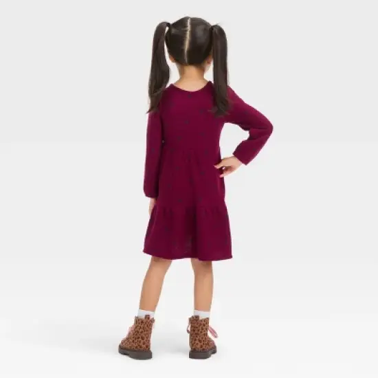 Toddler Girls' Dot Cozy A-Line Dress - Cat & Jack&trade; Red image {1}