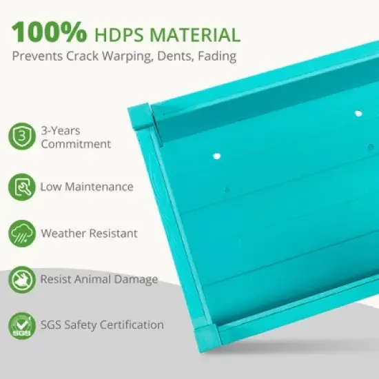 Arceso Raised Garden Bed with Tools, 47 inch Poly Elevated Planter Box with Legs And Storage Shelf, Standing Growing Bed Herb Planter for Vegetable image {7}