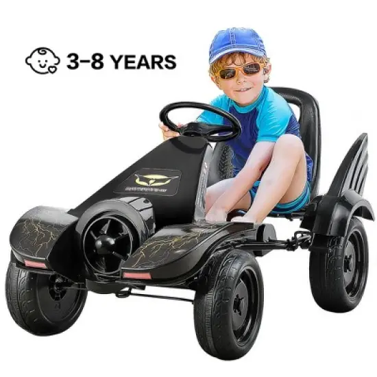 Go Kart Pedal Powered Kids Ride on Car 4 Wheel Racer Toy w/ Clutch & Hand Brake image {7}