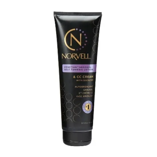 Norvell Venetian Gradual Self Tanning Lotion & CC Cream With Bronzer (8.5 oz) with Cool Violet-Brown undertones for Natural Tan image {5}