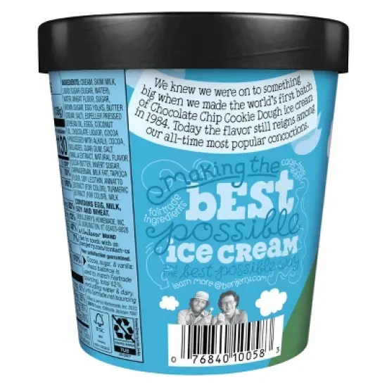 Ben & Jerry's Ice Cream Chocolate Chip Cookie Dough - 16oz image {1}