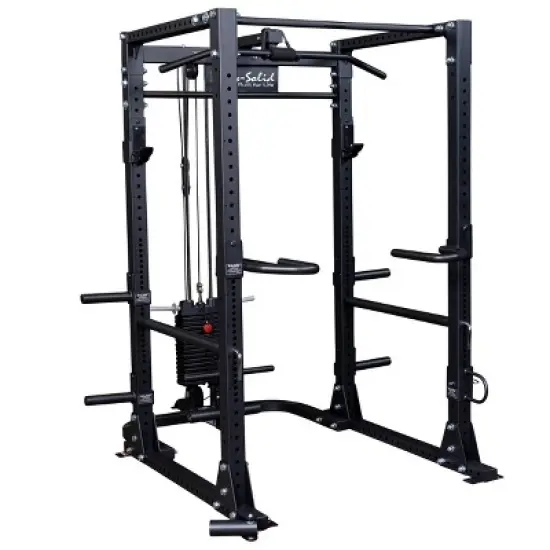 Body-Solid GPR400 Power Rack with GLA400 Lat Pulldown Bar Attachment image {7}