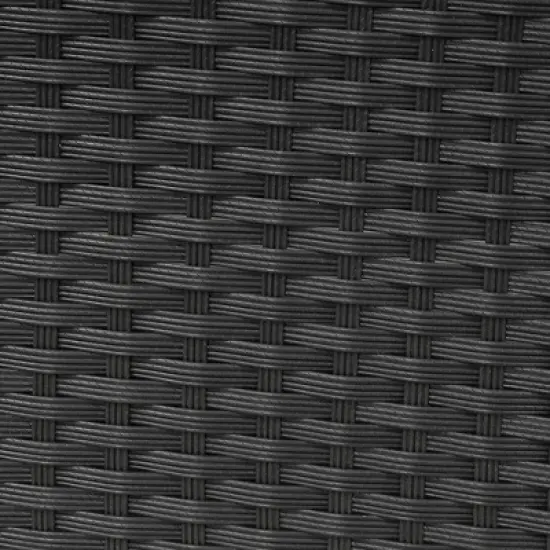 6pc Wicker Patio Conversation Set with Glass Table Ottomans & Cushions - Black/Dark Gray - GODEER image {11}