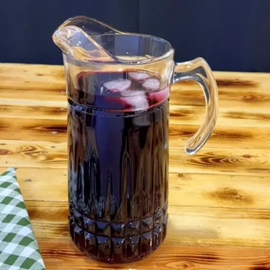 Slickblue Stylish Fluted Romanesque Design 65 oz Cristalline Glass Pitcher &ndash;Perfect for Water, Juice & Cocktails image {3}