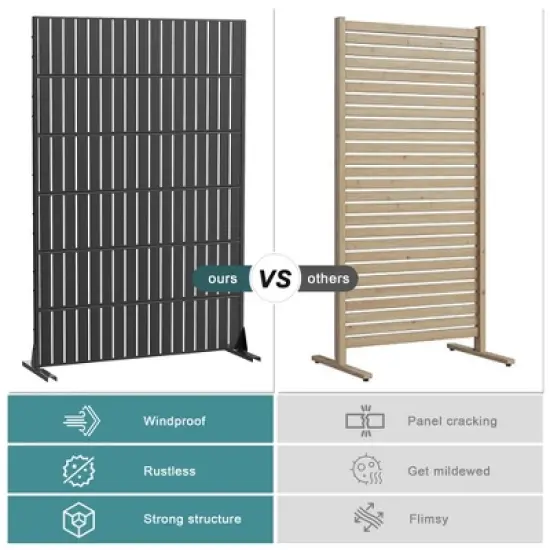 PexFix 72 in. x 47 in. Outdoor Metal Privacy Screen Garden Fence image {6}