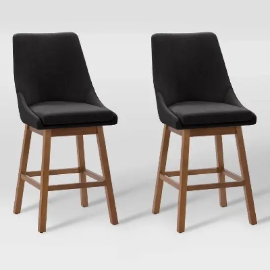 Set of 2 Boston Formed Back Fabric Barstools - CorLiving image {7}