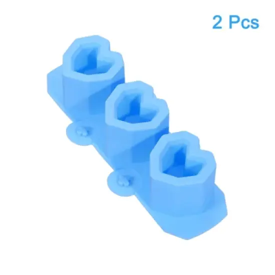 Unique Bargains Silicone Heart-Shaped Reusable Ice Cube Tray 2 Pcs image {2}