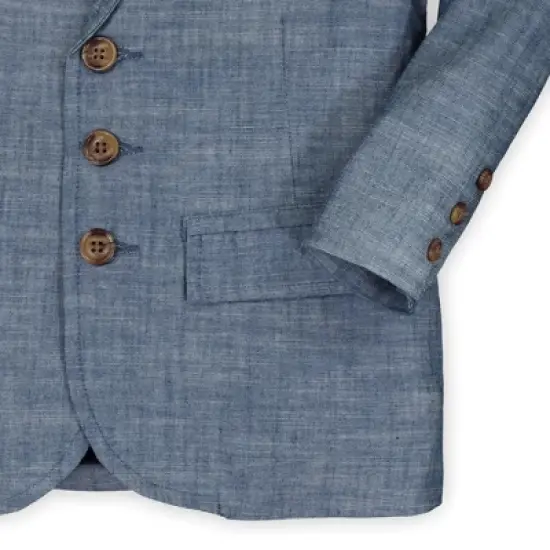 Hope & Henry Boys' Chambray Suit Jacket, Infant image {2}