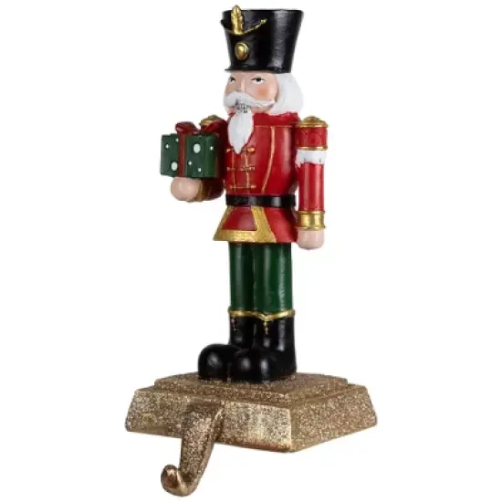 Northlight Glittered Nutcracker Soldier with Gift Christmas Stocking Holder - 9.5" image {4}