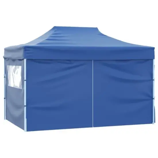 vidaXL Party Tent Steel Blue 600D Oxford fabric with PVC coating 10x13 ft image {2}
