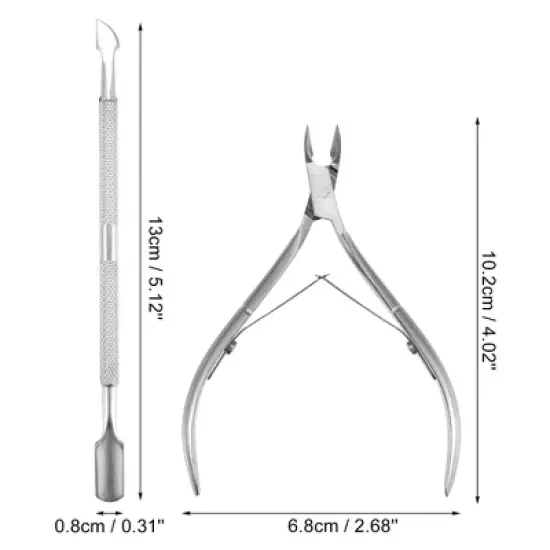 Unique Bargains 1 Set Steel Easy Grip Toe Nail Clippers for Thick Nail Nipper Pedicure Tool Nail Art Clipper Feet Care Tool Silver Tone image {3}