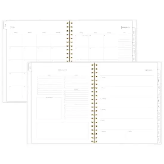 Sugar Paper Essentials 11"x9.5" 2026 Large Frosted Planner Green Stripe image {1}