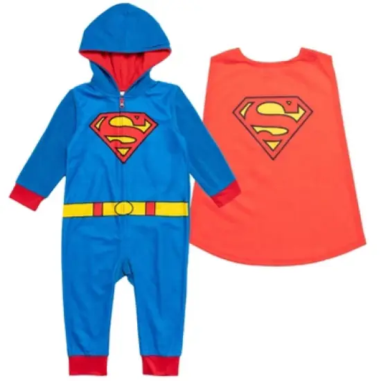 DC Comics Justice League The Flash Superman Batman Zip Up Pajama Coverall Big Kid image {10}