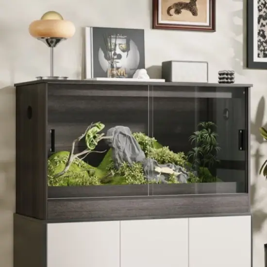 Famapy 68 Gallon Small Pet Habitat,Reptile Terrarium Cabinet with Ventilation,Cage Tank with Glass Door,for Amphibian,Hamster/Lizards/Geckos/Snakes image {13}