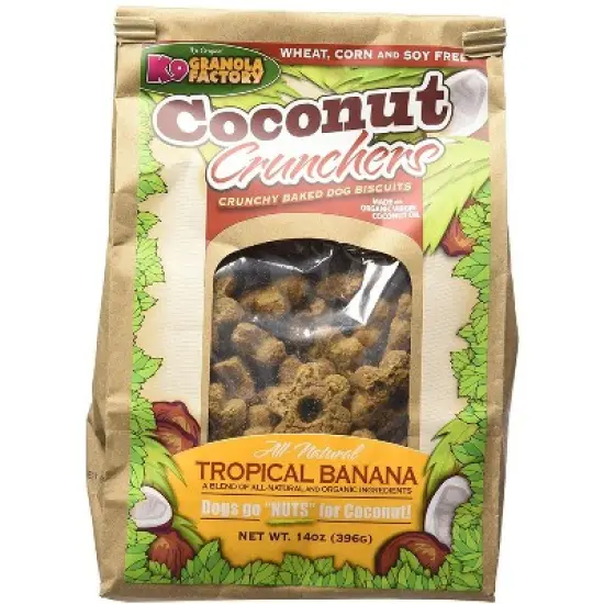 K9 Granola Factory Coconut Crunchers for Dogs All Natural Tropical Banana, 14-Ounces image {3}