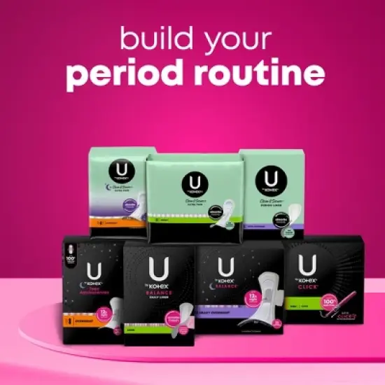 U by Kotex Balance Sized for Teens Ultra-Thin Pads with Wings - Overnight - Unscented - 24ct image {8}