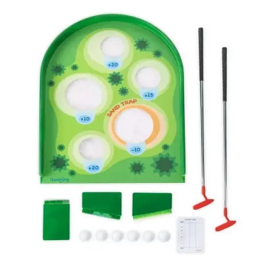 HearthSong Arcade Golf Putting Game for Kids with Two Golf Clubs and Six Golf Balls image {9}