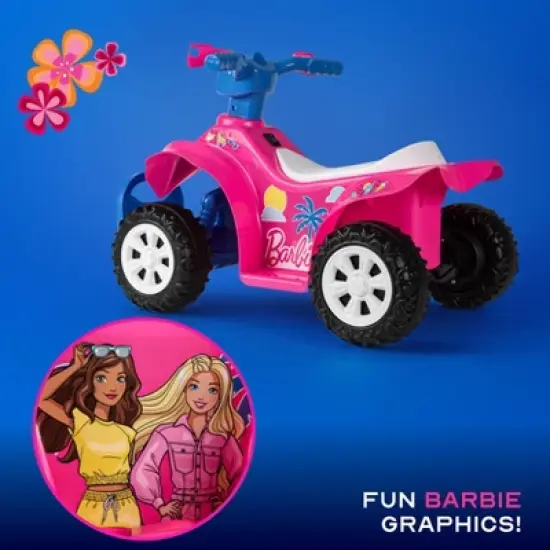 Barbie  6V Quad - Powerful and Safe Ride-On Toy with Rechargeable Battery image {3}