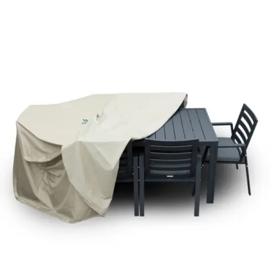 LeisureMod Chelsea Rectangular Outdoor Rain Cover for 63"-87" Patio Dining Table & Chair Set &ndash; Waterproof, UV-Resistant, All-Weather Protection image {11}