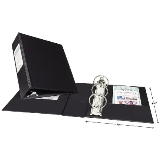 Avery Mini Binder, 5.5" x 8.5", 2" Round Rings, Black (27554) image {3}
