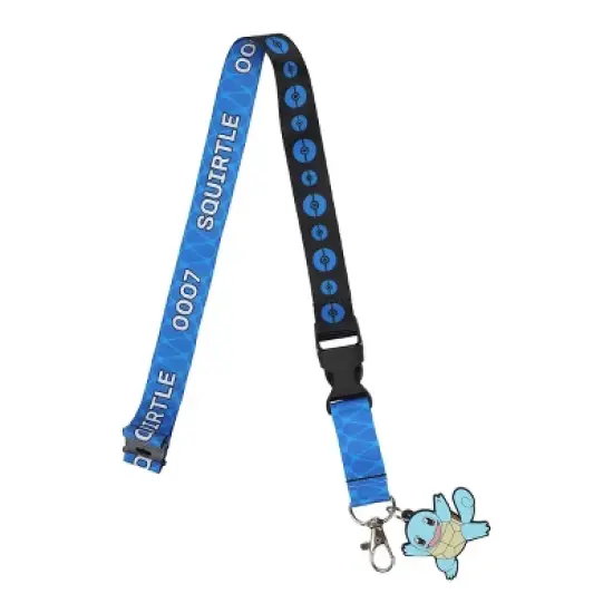 Pokemon Squirtle Blue Kanto Region Lanyard With Rubber Charm And ID Sleeve image {4}