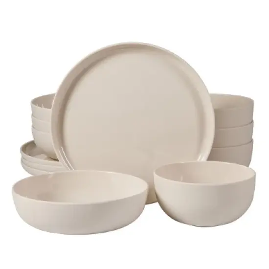 Gibson Home Candy Skies 12 Piece Wheat Straw Melamine Dinnerware Set image {9}