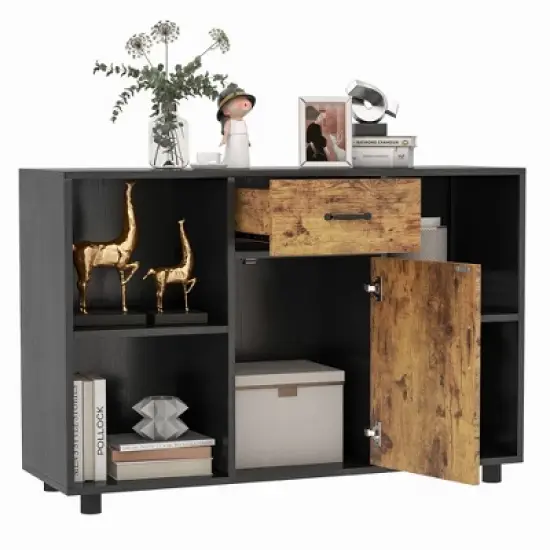 Costway Farmhouse Buffet Sideboard Coffee Bar File Cabinet Console Table with Drawer Cubby image {9}