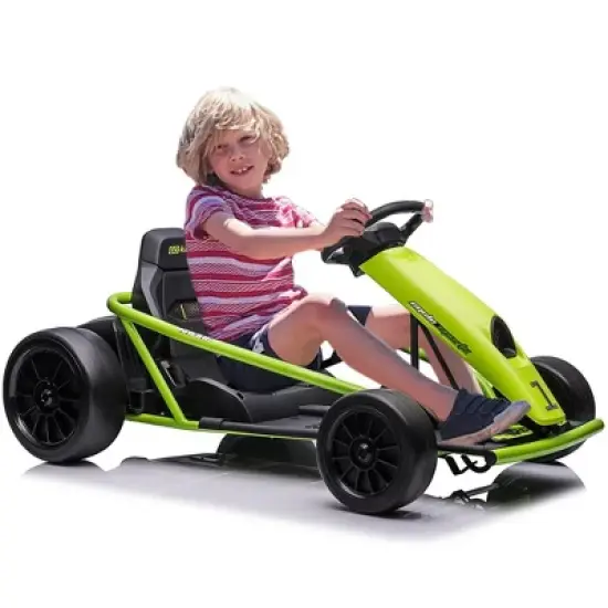24V 9Ah Kids Ride-On Go-Kart Toy, High-Speed 8MPH Drifting Car with Powerful Motors image {6}