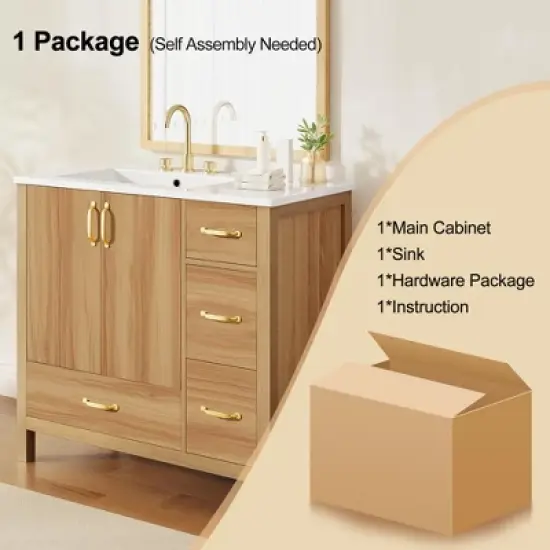 Whisen 36" Bathroom Storage Cabinet image {7}