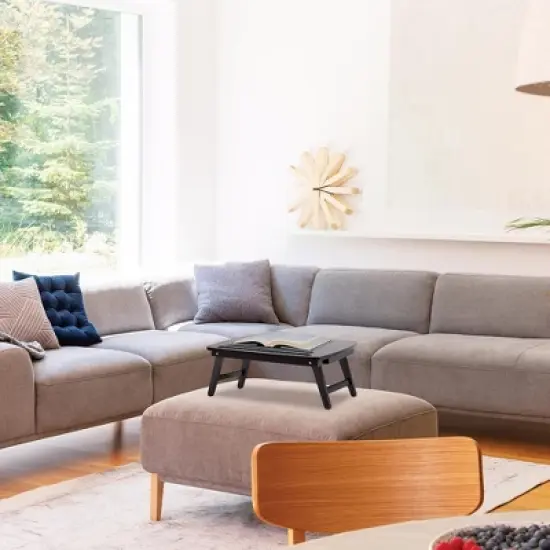 BirdRock Home Portable Sit or Stand Desk with Storage Drawer and Media Slot - Espresso image {5}