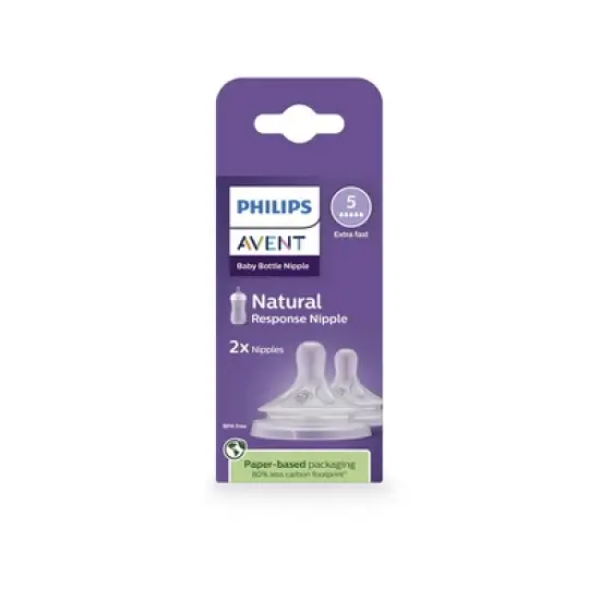 Philips Avent Natural Response Nipples - Extra Fast Flow - Flow 5 - 2pk image {1}