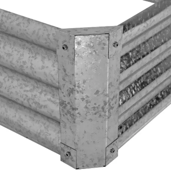 Sunnydaze Outdoor Lawn and Garden Galvanized Steel Rectangle Raised Vegetable Garden or Flower Bed Planter Kit - 22" - Silver image {2}