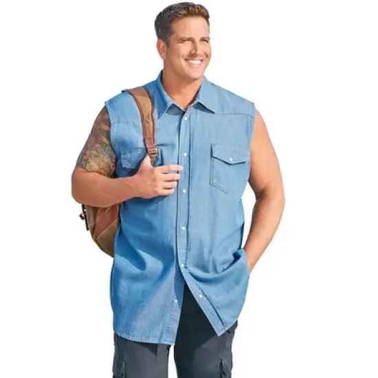KingSize Men's Big & Tall Western Snap Front Muscle Shirt image {6}