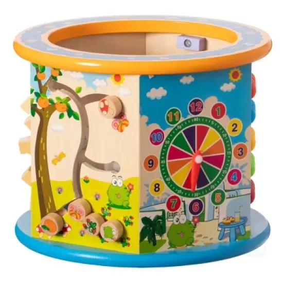 8 in 1 Colorful Attractive Wooden Kids Baby Activity Play Cube, Fun Toy Center For Playroom, Nursery, Preschool, and Doctors' Office image {14}