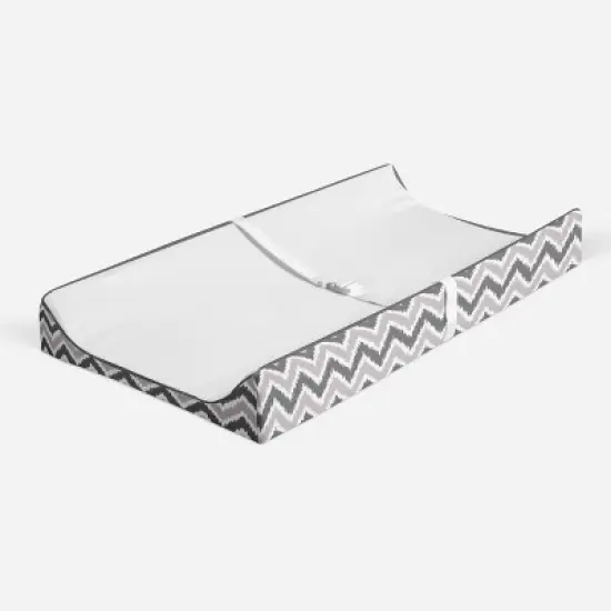 Bacati - MixNMatch Gray White Changing Pad Cover image {1}